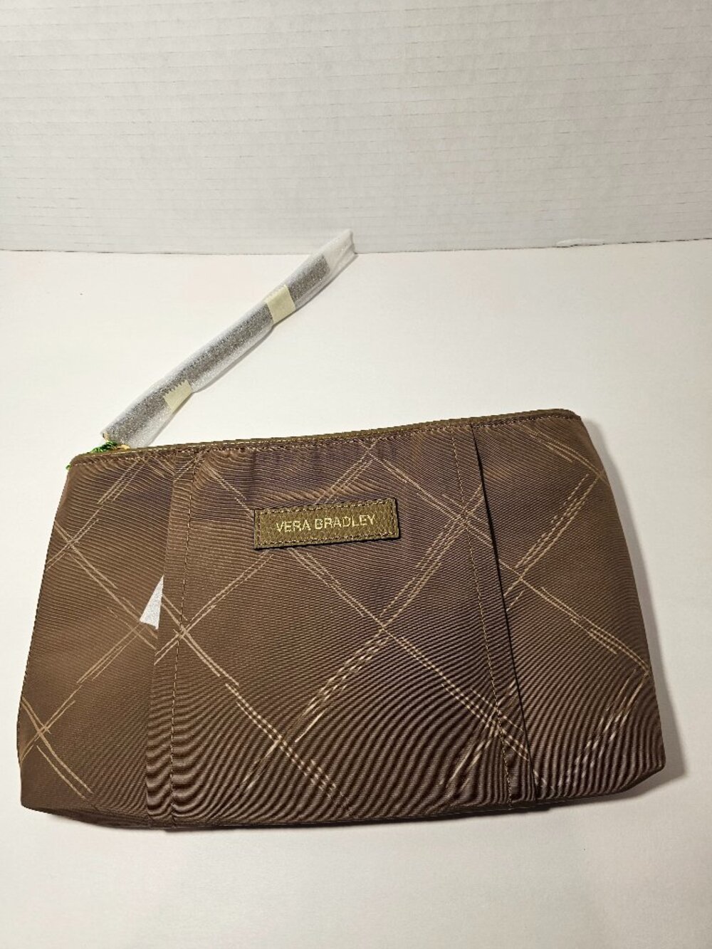 NWT Vera Bradley Preppy Poly Wristlet Toast Brown Wallet Tote Bag Purse Cosmetic